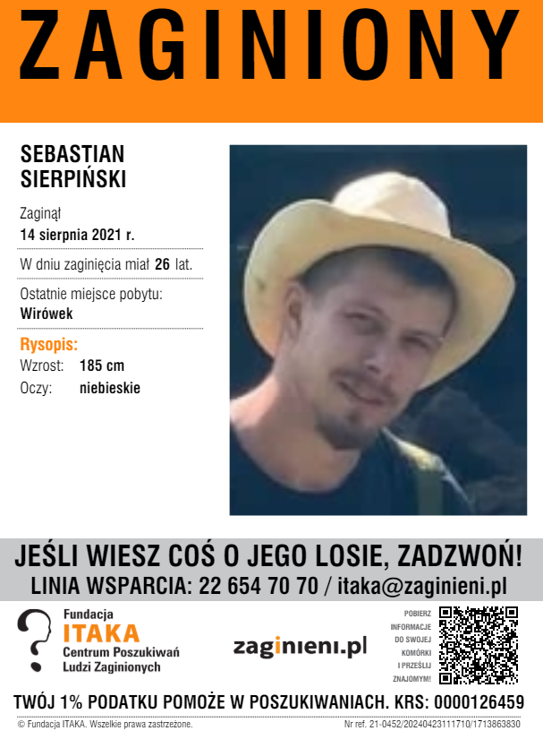 plakat przedstawiający zaginioną osobę plakat fundacji itaka