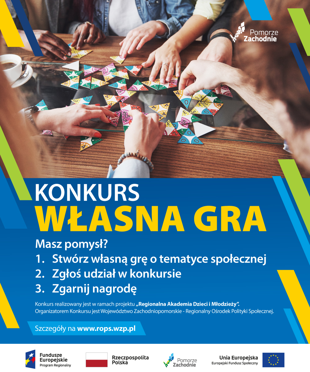 Ręce różnych osób, wspólnie układające na stole wzory z kolorowych trójkątów