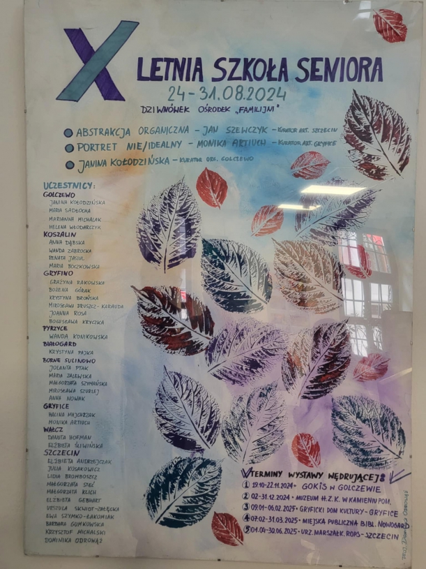 odbite na płutnie a3 kolorowe liście i opis warsztatów