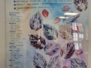 odbite na płutnie a3 kolorowe liście i opis warsztatów